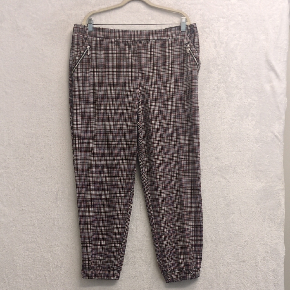 Maurices Women's Plaid Mid Rise Office Trouser Pants Size XL Short